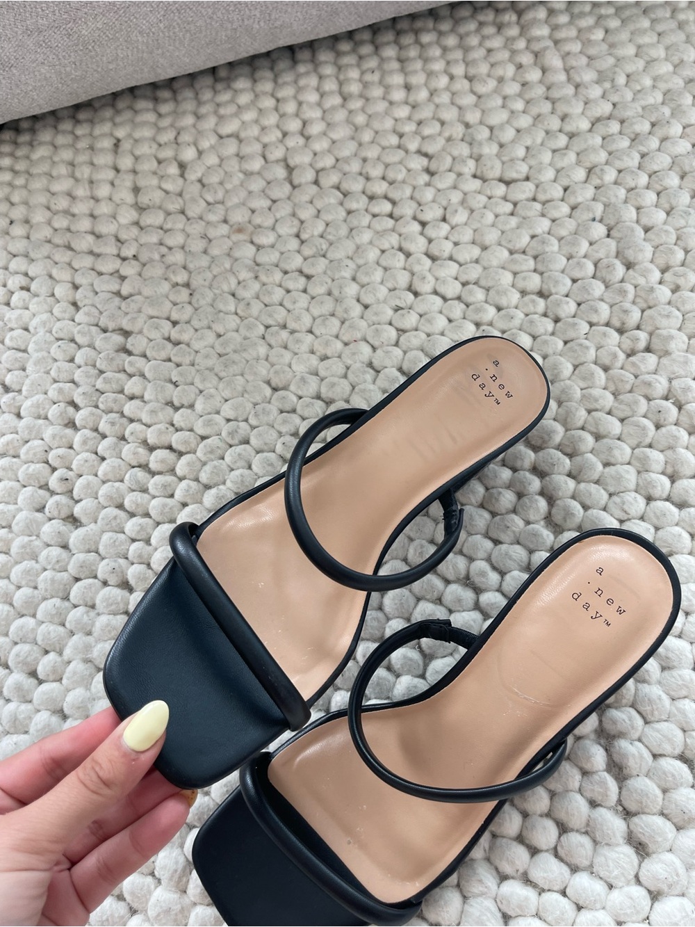 a new day Black Strappy Square-Toe Heels - Picture 4 of 6